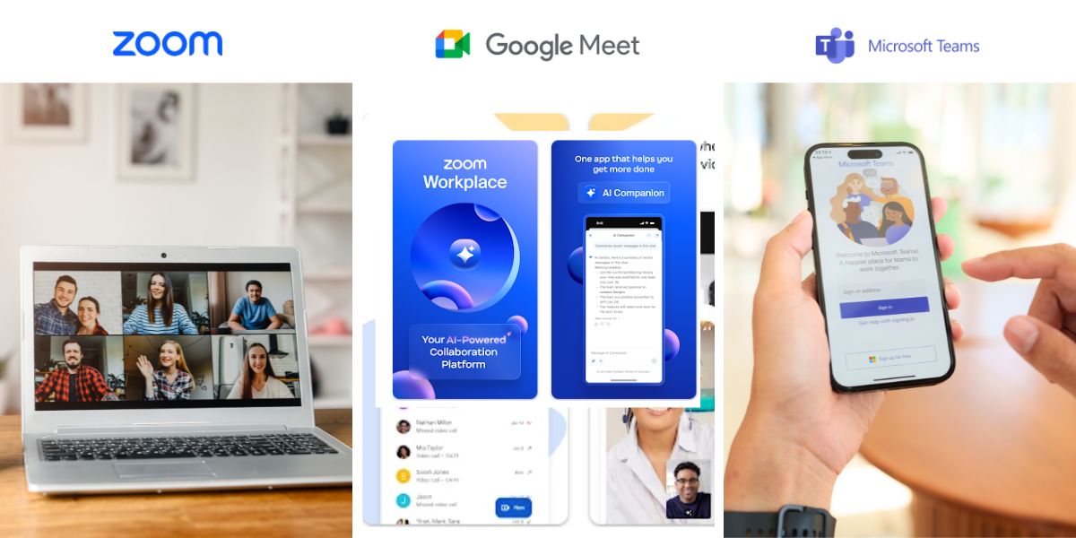 Zoom Google Meet Microsoft Teams Application